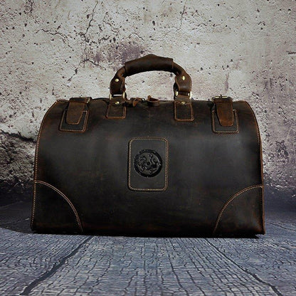 Woosir Leather Weekend Duffle Bag Mens