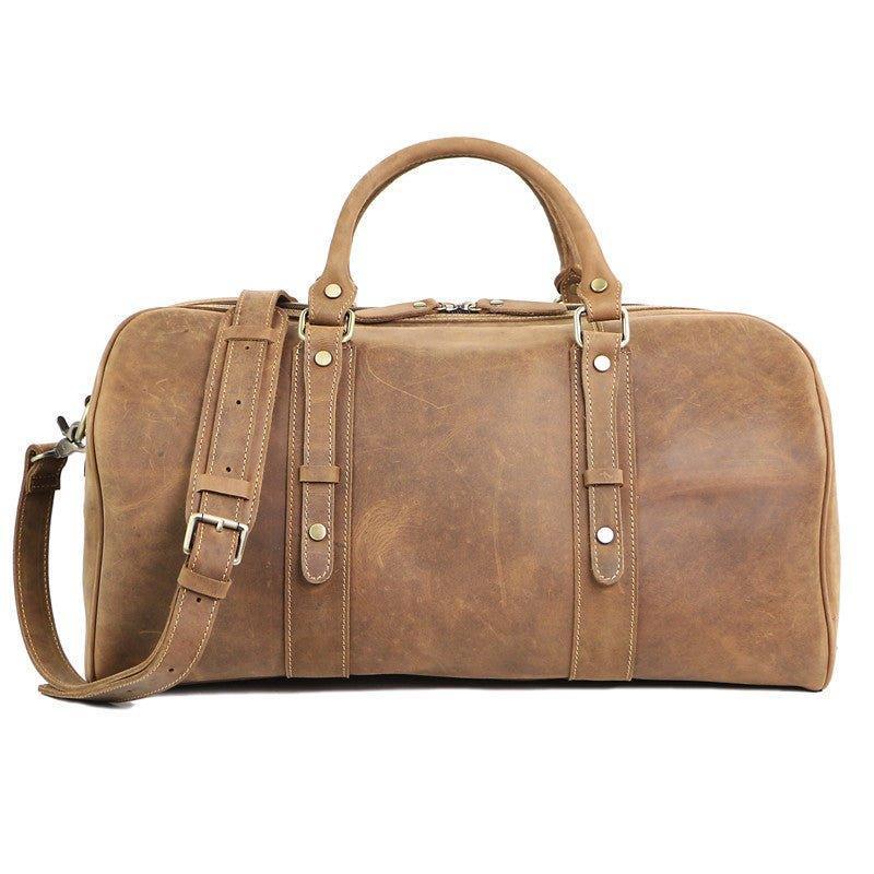 Woosir Leather Weekender Bag for Men Full-Open