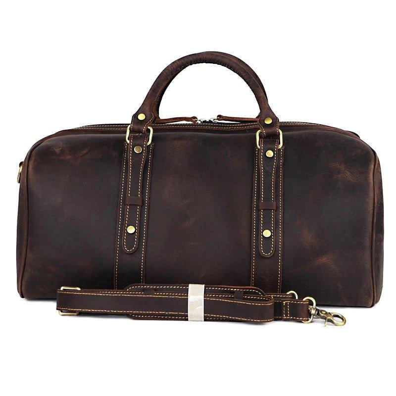 Woosir Leather Weekender Bag for Men Full-Open