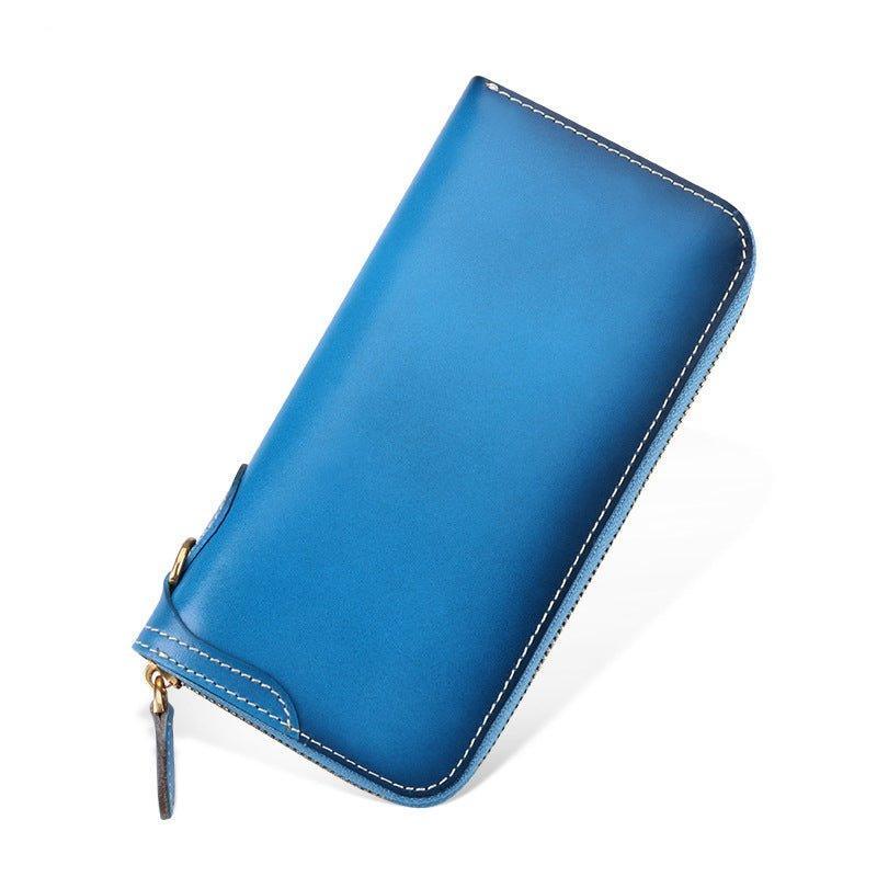 Woosir Long Wallet Mens Cowhide Leather