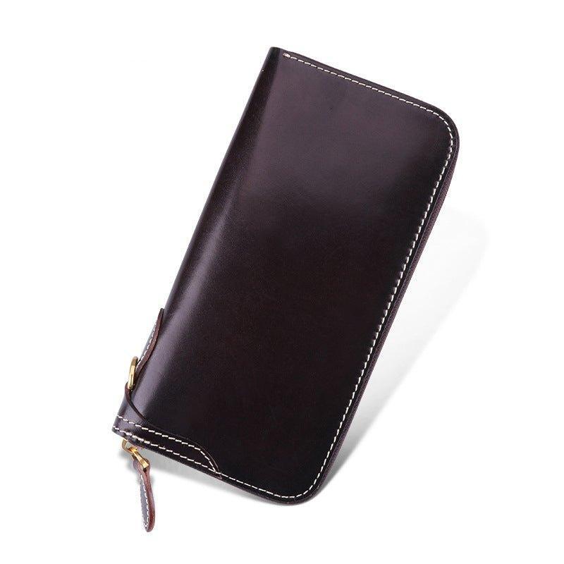 Woosir Long Wallet Mens Cowhide Leather