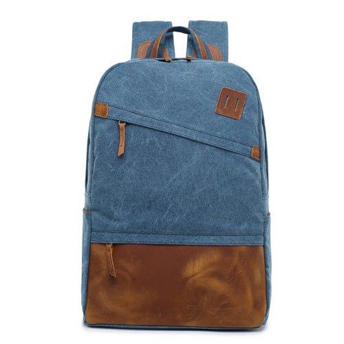 Men Canvas Backpack Schoolbag 14 Inch Laptop Bag
