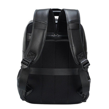 Woosir Men Black Leather Backpack