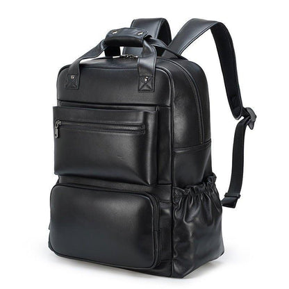 Woosir Men Black Leather Backpack