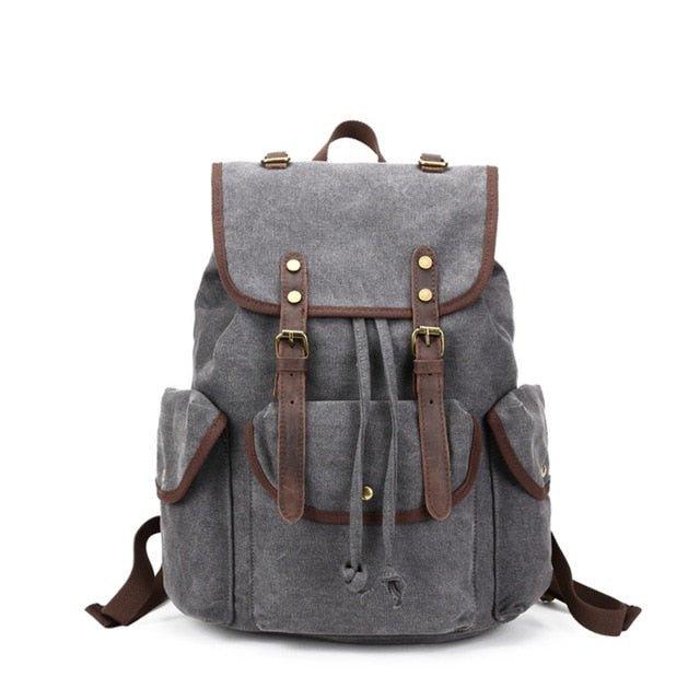 Men Casual Canvas Backpack Vintage Camping Daypack