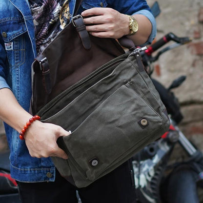 Canvas Mens Messenger Bag Crossbody