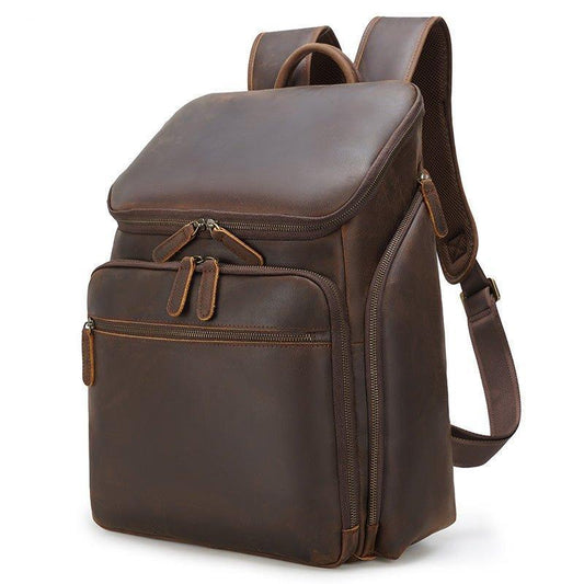 Woosir Men Leather Backpack 15 inch Laptop Business