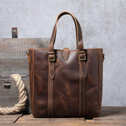 Woosir Men Tote Bag with Leather Strap