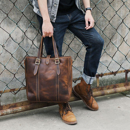 Woosir Men Tote Bag with Leather Strap