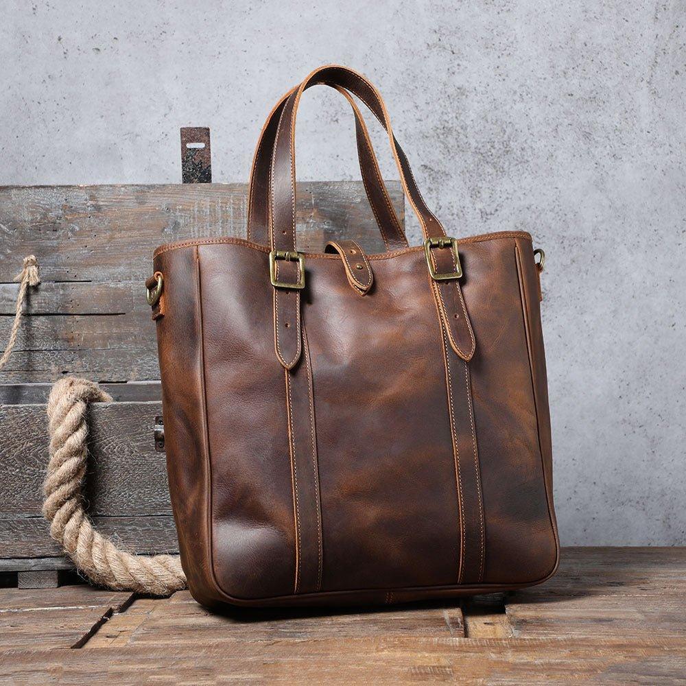 Woosir Men Tote Bag with Leather Strap