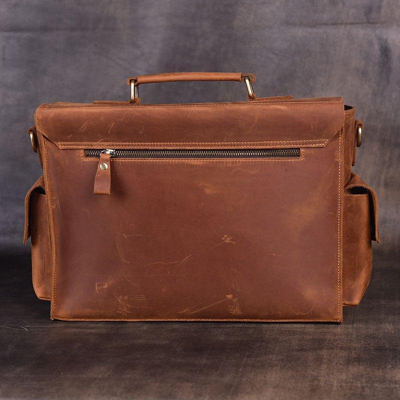 Woosir Mens Attache Case Leather 14" 15.6"