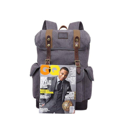 Mens Backpack Canvas Drawstring Design