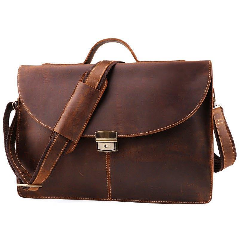 Woosir Men's Bags for Work Genuine Leather with Lock