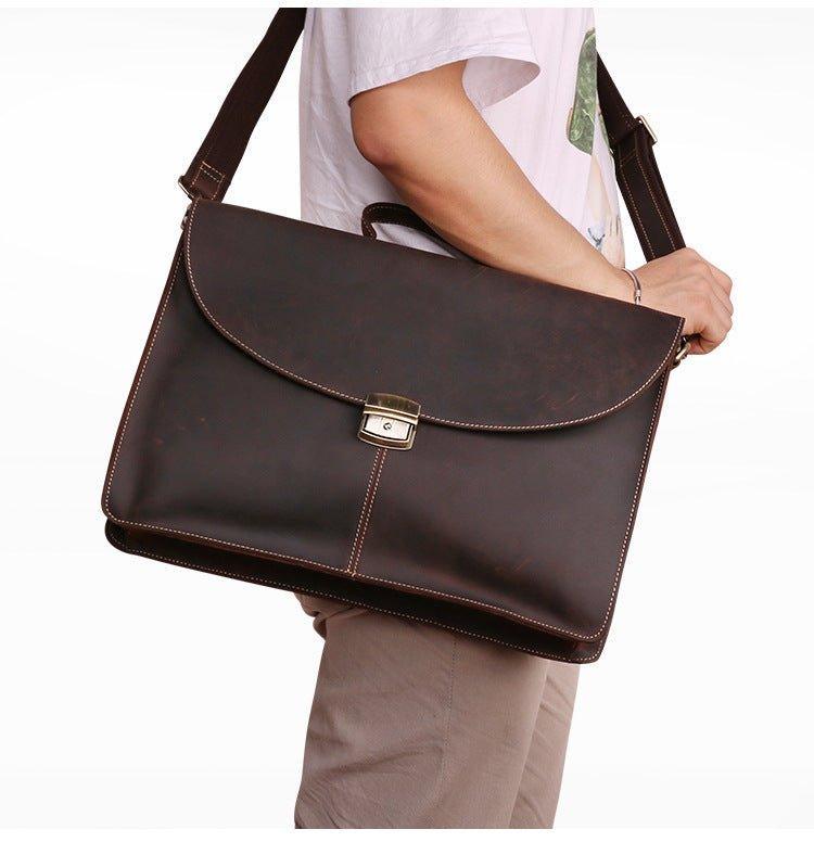 Woosir Men's Bags for Work Genuine Leather with Lock