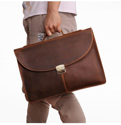 Woosir Men's Bags for Work Genuine Leather with Lock