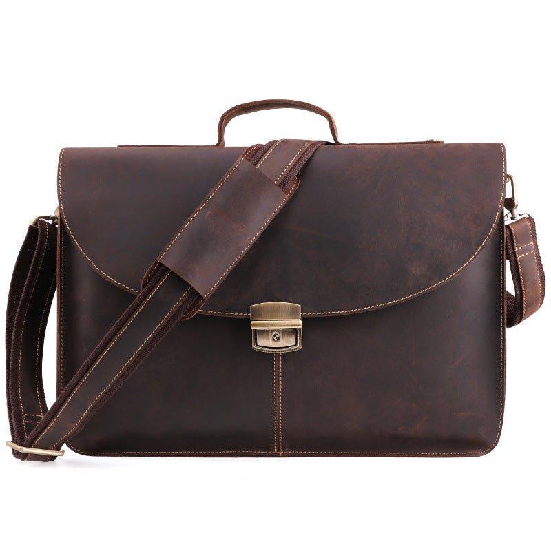 Woosir Men's Bags for Work Genuine Leather with Lock