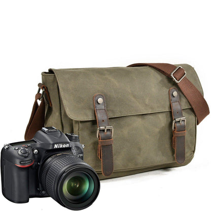 Woosir Mens Camera Shoulder Bag Wateroof Canvas