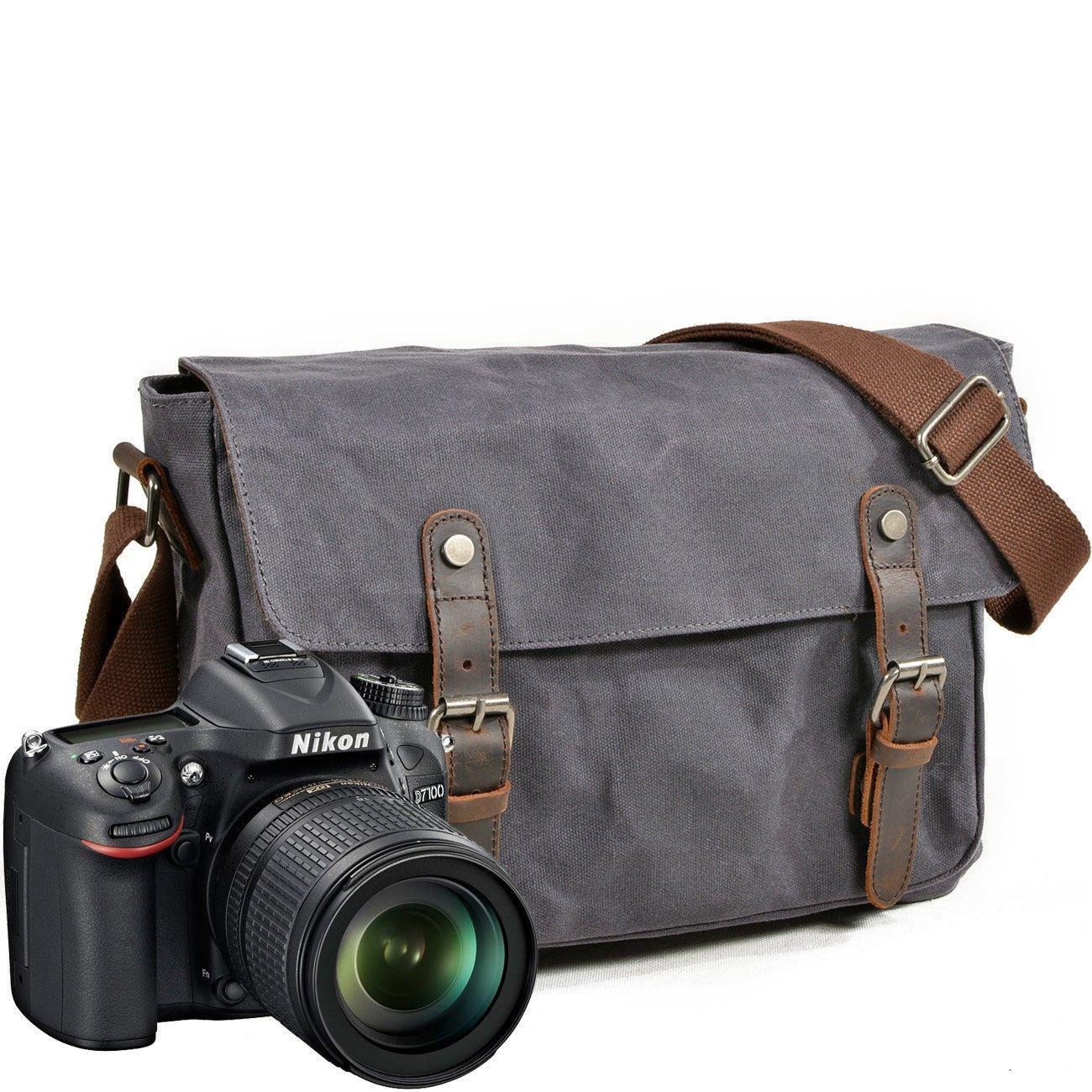 Woosir Mens Camera Shoulder Bag Wateroof Canvas