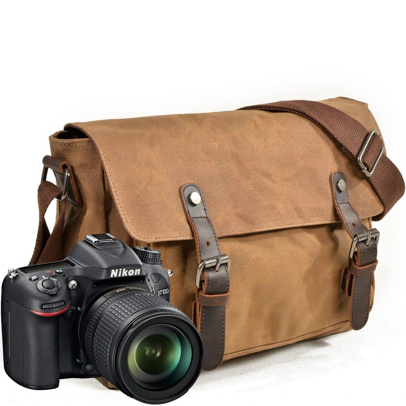 Woosir Mens Camera Shoulder Bag Wateroof Canvas