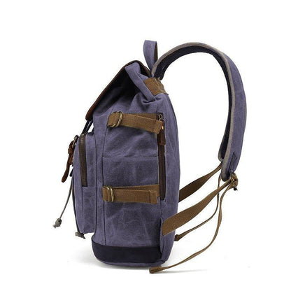 Vintage Leather and Canvas Backpack Rucksack