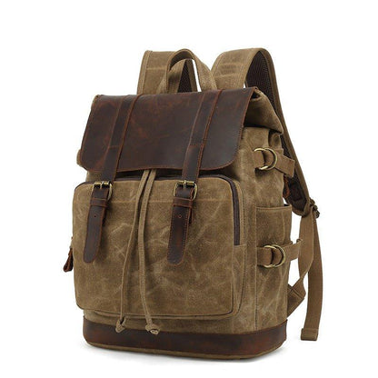 Vintage Leather and Canvas Backpack Rucksack