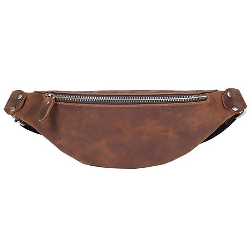 Men's Cowhide Leather Simple Sling Bag