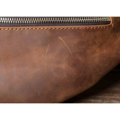 Men's Cowhide Leather Simple Sling Bag