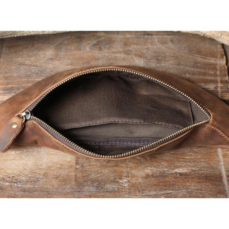 Men's Cowhide Leather Simple Sling Bag