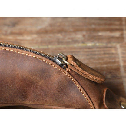 Men's Cowhide Leather Simple Sling Bag