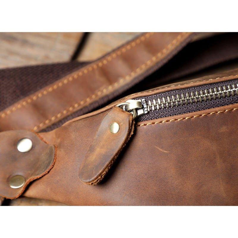 Men's Cowhide Leather Simple Sling Bag