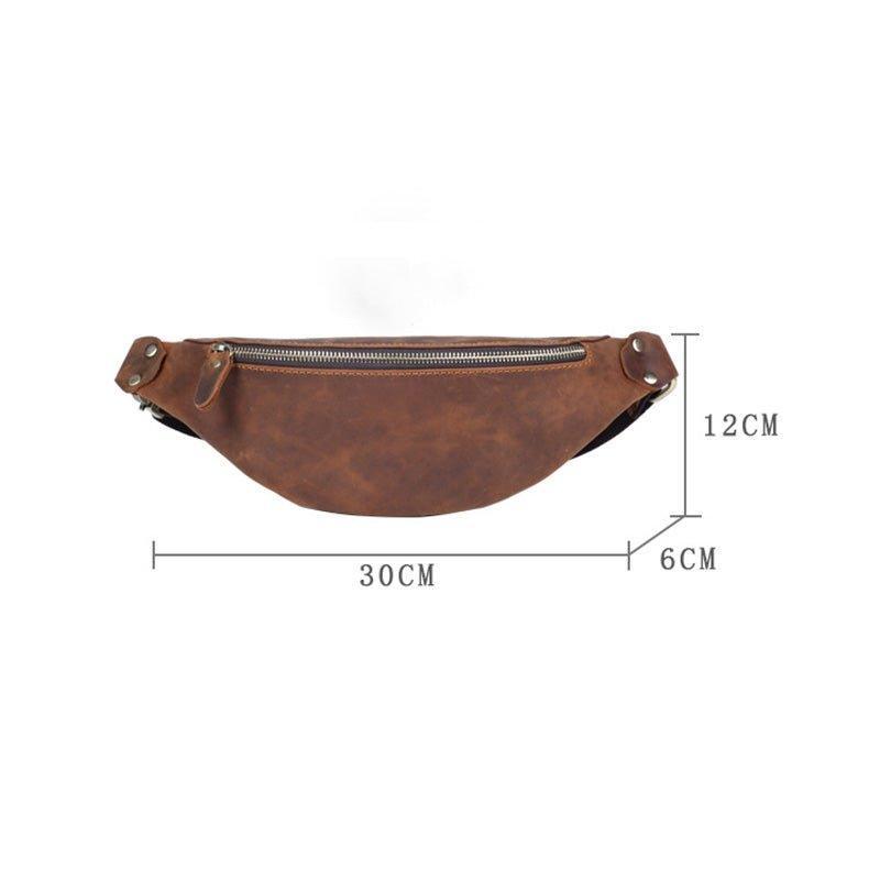 Men's Cowhide Leather Simple Sling Bag