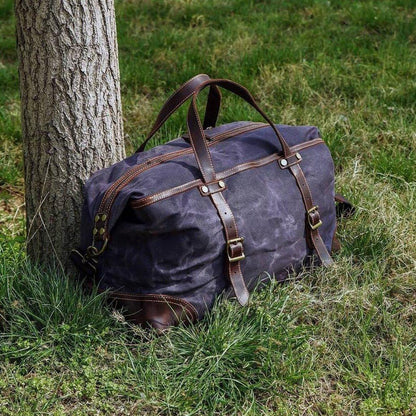 Large Waxed Canvas Travel Duffle Bag