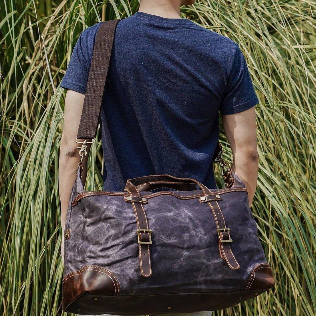 Large Waxed Canvas Travel Duffle Bag