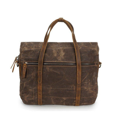 Woosir Mens Laptop Briefcase 14 inch Waxed Canvas