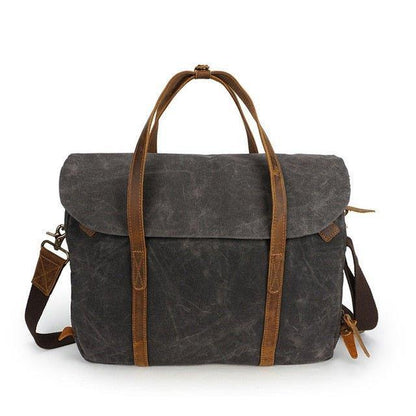 Woosir Mens Laptop Briefcase 14 inch Waxed Canvas