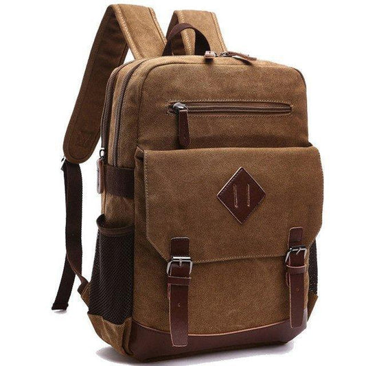 Mens Large Vintage Canvas Backpack Laptop Bag