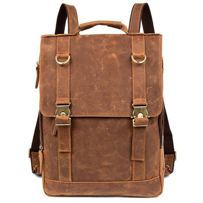 Woosir Mens Leather Backpack with Laptop Compartment