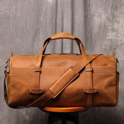 Mens Vintage Leather Duffle Bag