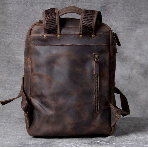 Mens Leather Laptop Backpack for Business