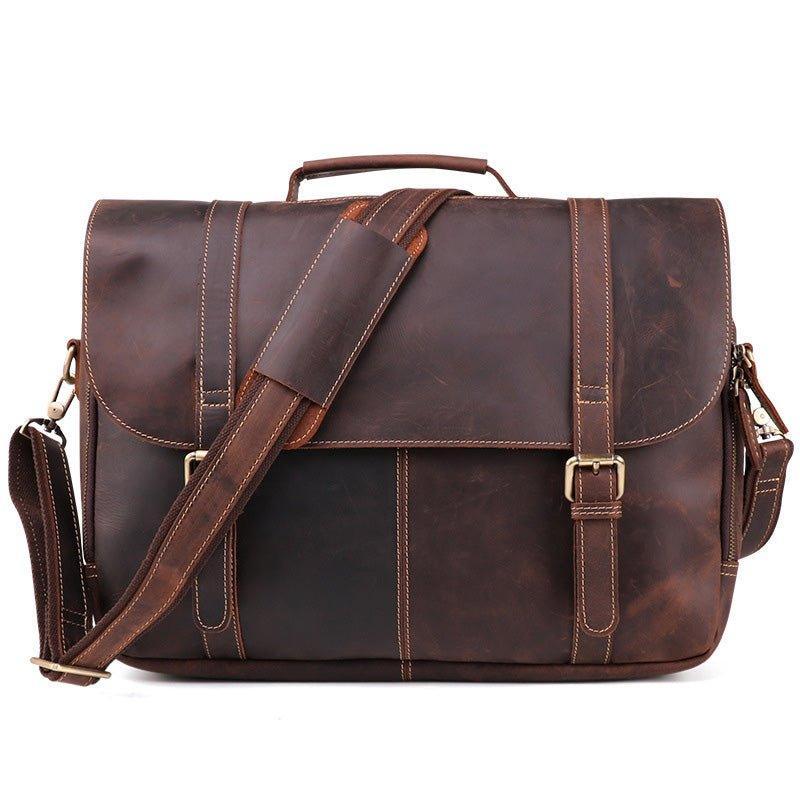 Woosir Mens Leather Laptop Messenger Bag