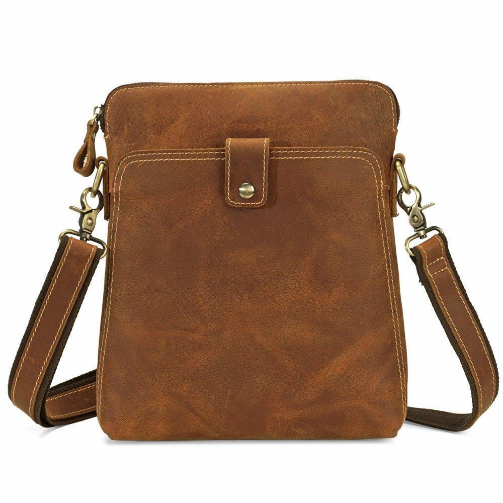 Woosir Mens Leather Shoulder Bags Brown