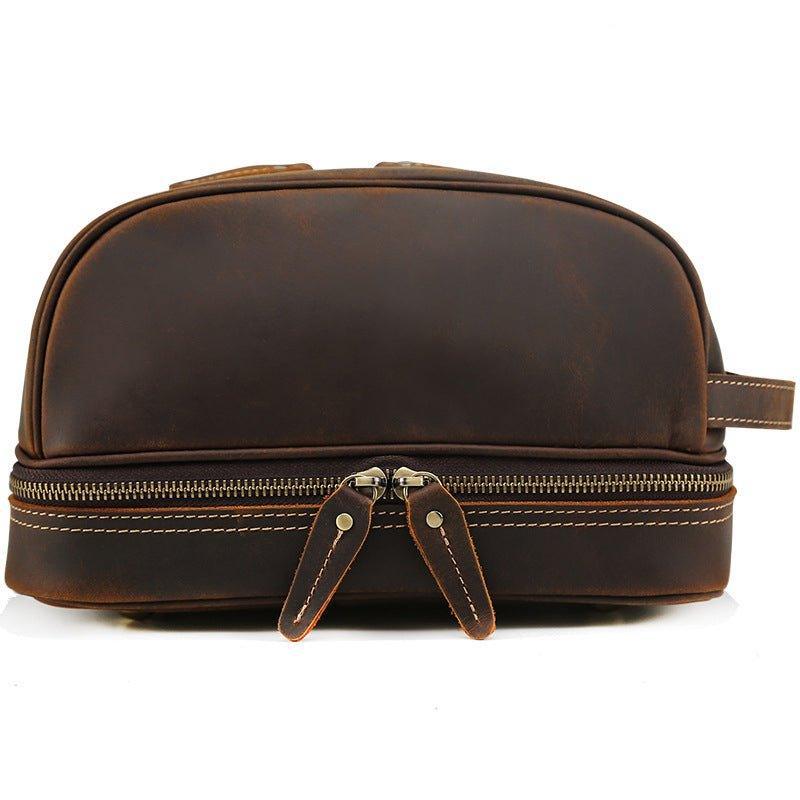 Woosir Mens Leather Travel Toiletry Bag