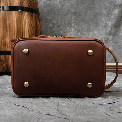 Woosir Mens Leather Travel Toiletry Bag