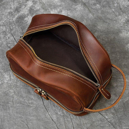 Woosir Mens Leather Travel Toiletry Bag