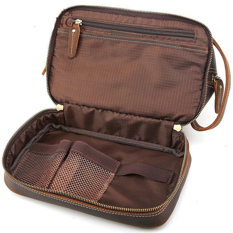 Woosir Mens Leather Travel Toiletry Bag