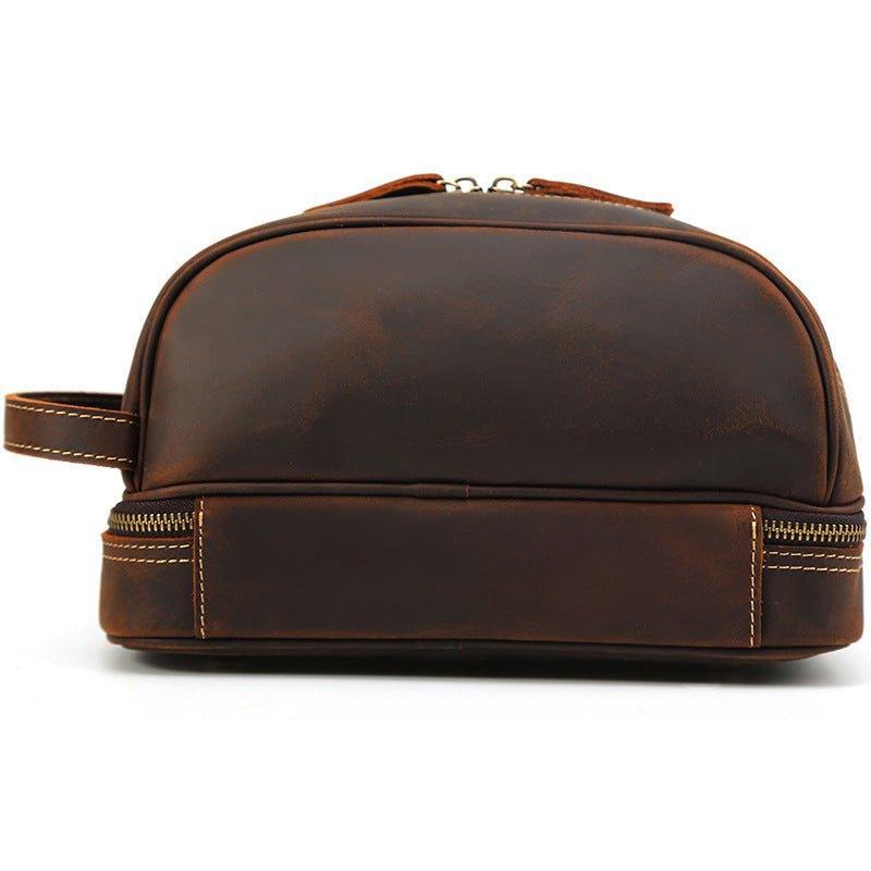 Woosir Mens Leather Travel Toiletry Bag