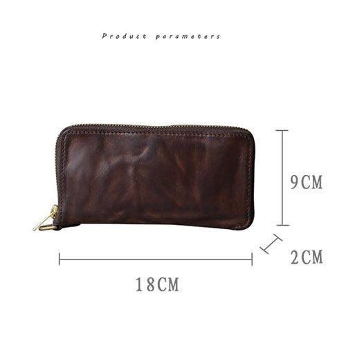 Woosir Mens Leather Wallet With Zipper Inside