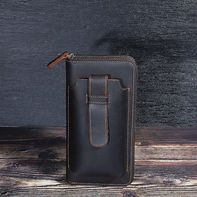 Woosir Mens Long Wallet with Front Phone Pocket