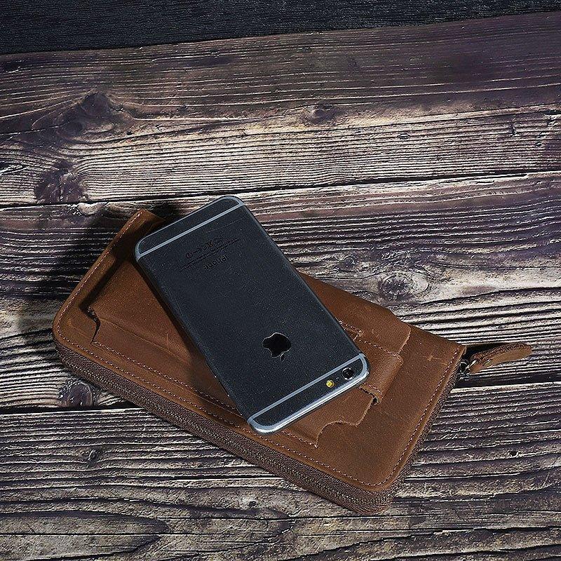 Woosir Mens Long Wallet with Front Phone Pocket