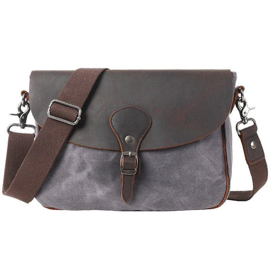 Leather and Canvas Vintage Mens Messenger Bag for iPad